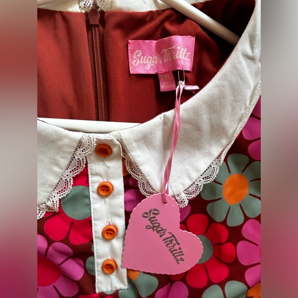 NWT Dollskill Retro Daisy Button Up Dress - Picture 8 of 9